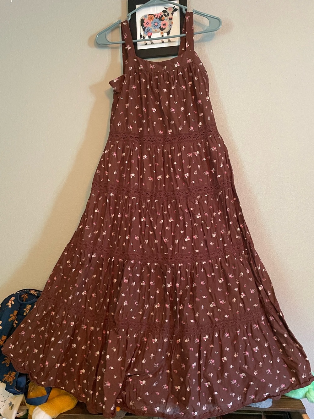 Lucky Brand Brown/purple Floral Top with Pink Accents